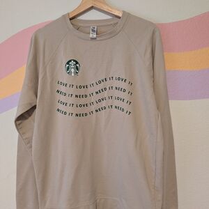 Starbucks Tan Sweatshirt with Green Logo